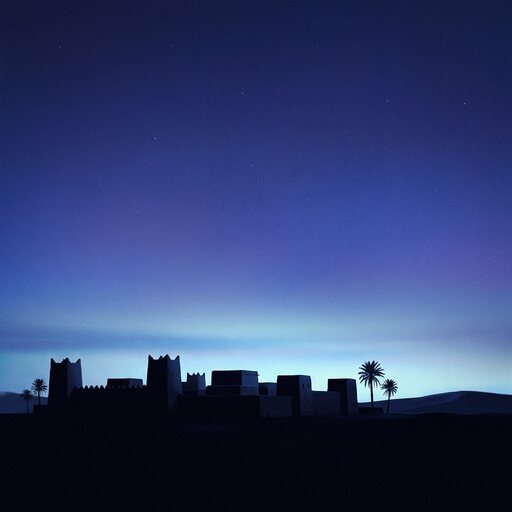 The same horizon at Fajr: a blue hour before the sun.